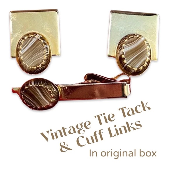 SWANK Other - Vintage Monaco Ebony Men’s Tie Tack & Cuff Links